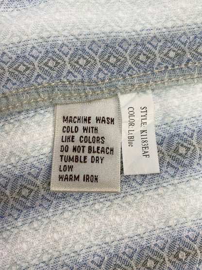 【中古品】【メンズ】 RYAN ライアン SILK WESTERN SHIRT シルク ウェスタン ロングスリーブ シャツ 146-260117-AS-10-min サイズ：M カラー：ブルー系 万代Net店