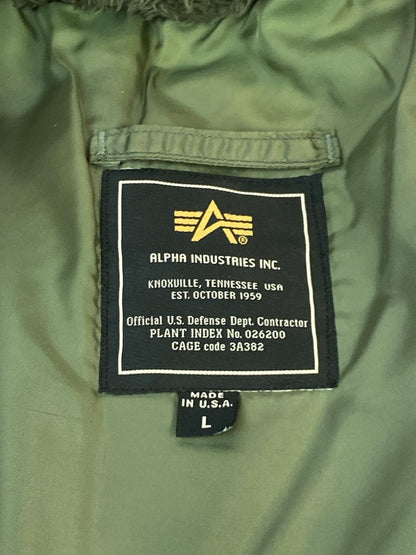 【中古品】【メンズ】 ALPHA INDUSTRIES アルファ インダストリーズ FLIGHT JACKET MIL-J-6279 N-3B フライトジャケット メンズ アウター 145-260421-KS-03-min サイズ：L カラー：グリーン系 万代Net店