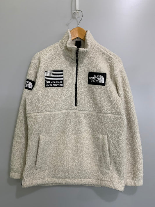 【中古品】【メンズ】 THE NORTH FACE ザ・ノースフェイス WHITE LABEL 50th SNOW CITY FLEECE JACKET 3053K07 ホワイトレーベル 50周年記念 スノーシティー フリースジャケット アウター 144-260404-kk-11-min サイズ：S カラー：アイボリー 万代Net店