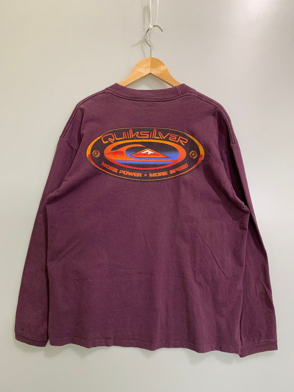 【中古品】【メンズ】 QUICK SILVER クイックシルバー LS CIRCLE LOGO TEE ロングスリーブ サークルロゴティー シャツ トップス 146-260409-SH-40-min サイズ：L カラー：ボルドー 万代Net店