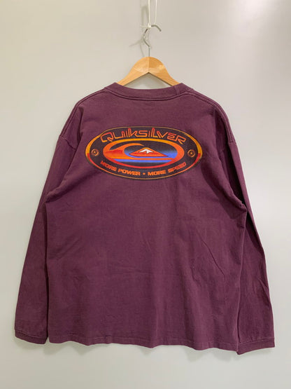 【中古品】【メンズ】 QUICK SILVER クイックシルバー LS CIRCLE LOGO TEE ロングスリーブ サークルロゴティー シャツ トップス 146-260409-SH-40-min サイズ：L カラー：ボルドー 万代Net店