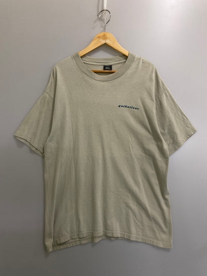 【中古品】【メンズ】 QUICK SILVER クイックシルバー S/S LOGO TEE ショートスリーブ ロゴTシャツ 半袖Tシャツ メンズ トップス 146-260720-em-30-min サイズ：Ｌ カラー：ライトグリーンベージュ 万代Net店
