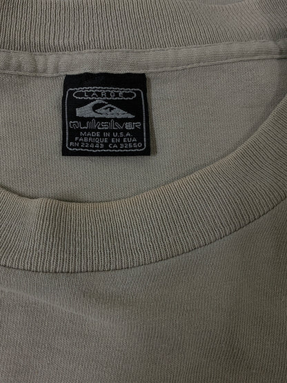 【中古品】【メンズ】 QUICK SILVER クイックシルバー S/S LOGO TEE ショートスリーブ ロゴTシャツ 半袖Tシャツ メンズ トップス 146-260720-em-30-min サイズ：Ｌ カラー：ライトグリーンベージュ 万代Net店
