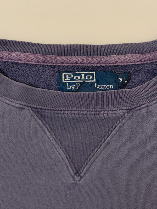 【現状渡し品】【メンズ】 Polo by Ralph Lauren ポロバイラルフローレン 90's POLO LETTERED L/S SWEAT SHIRT 90年代 ポロ レタード ロングスリーブ スウェットシャツ トップス トレーナー 146-260126-kk-46-min サイズ：XL カラー：パープル 万代Net店