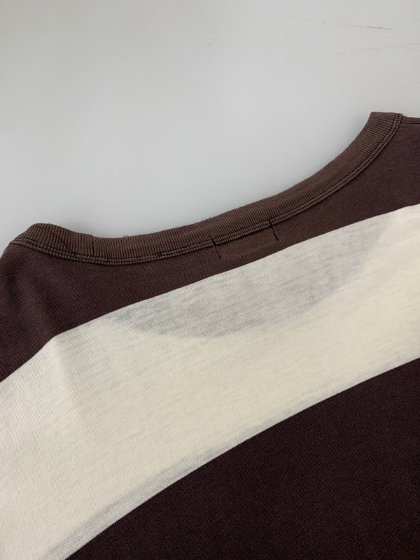 【中古品】【メンズ】 STUSSY ステューシー 90’s BORDER POCKET LS TEE 90年代 ボーダーポケット ロングスリーブティーシャツ トップス 142-260409-SH-45-min サイズ：XL カラー：ダークブラウン/ホワイト 万代Net店
