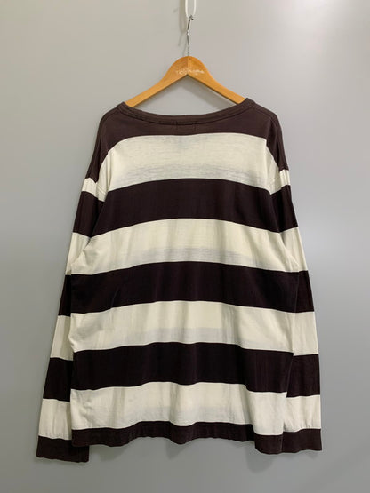 【中古品】【メンズ】 STUSSY ステューシー 90’s BORDER POCKET LS TEE 90年代 ボーダーポケット ロングスリーブティーシャツ トップス 142-260409-SH-45-min サイズ：XL カラー：ダークブラウン/ホワイト 万代Net店