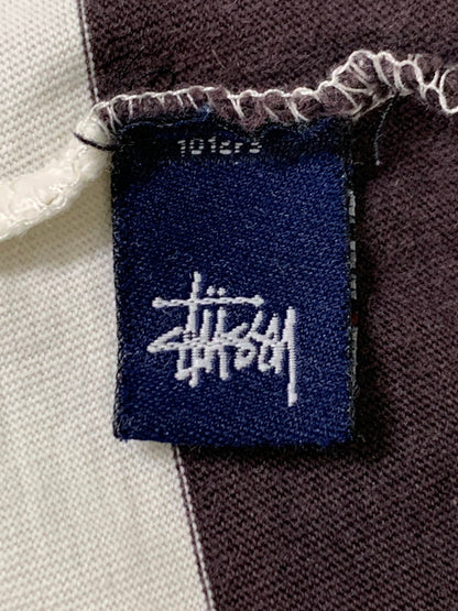 【中古品】【メンズ】 STUSSY ステューシー 90’s BORDER POCKET LS TEE 90年代 ボーダーポケット ロングスリーブティーシャツ トップス 142-260409-SH-45-min サイズ：XL カラー：ダークブラウン/ホワイト 万代Net店