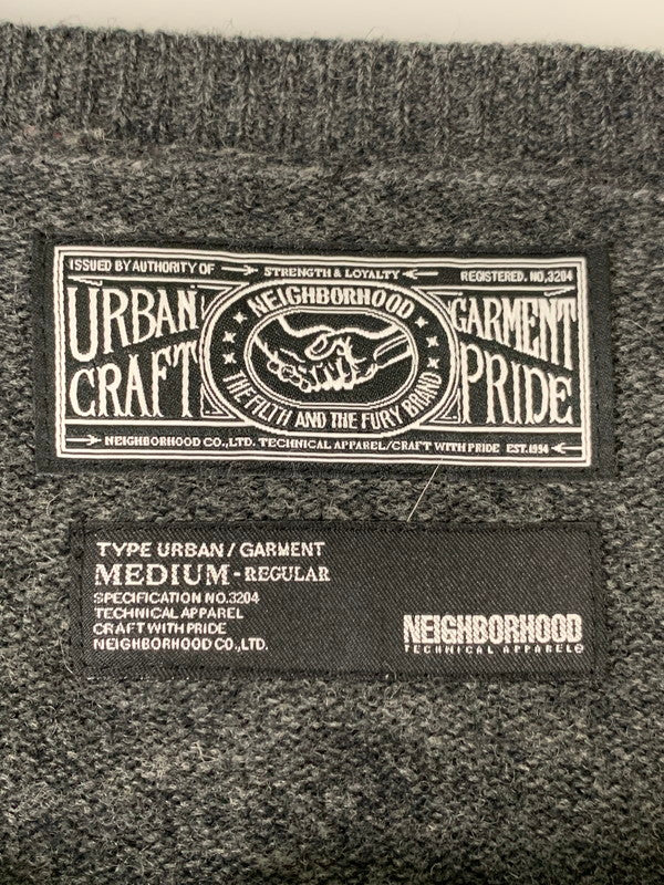 【中古品】【メンズ】 NEIGHBORHOOD ネイバーフッド EASTWOOD CREW KNIT NTNH-KN-M02 イーストウッド クルーニット トップス 142-260409-SH-14-min サイズ：M カラー：グレー 万代Net店