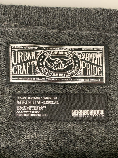 【中古品】【メンズ】 NEIGHBORHOOD ネイバーフッド EASTWOOD CREW KNIT NTNH-KN-M02 イーストウッド クルーニット トップス 142-260409-SH-14-min サイズ：M カラー：グレー 万代Net店