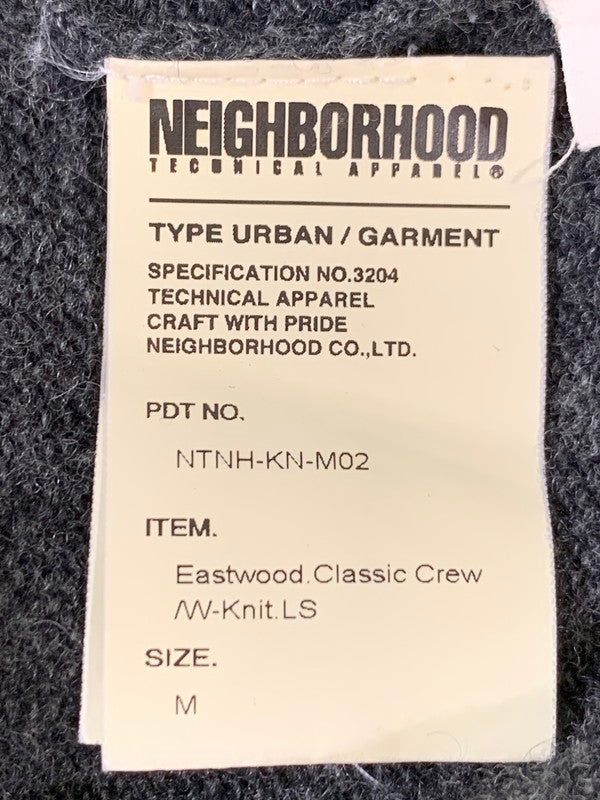 【中古品】【メンズ】 NEIGHBORHOOD ネイバーフッド EASTWOOD CREW KNIT NTNH-KN-M02 イーストウッド クルーニット トップス 142-260409-SH-14-min サイズ：M カラー：グレー 万代Net店