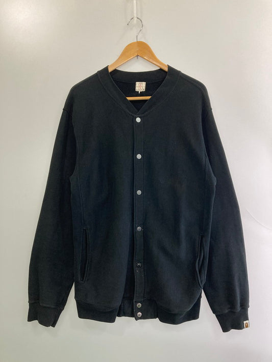 【中古品】【メンズ】 A BATHING APE アベイシングエイプ CONQUISTA 2001 SWEAT CARDIGAN コンキスタ 2001 スウェットカーディガン トップス 142-260327-SH-10-min サイズ：L カラー：ブラック 万代Net店