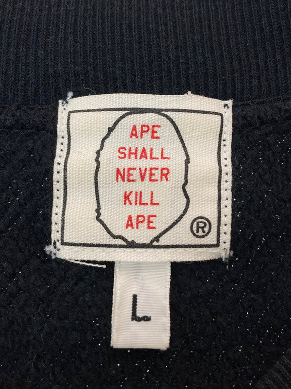 【中古品】【メンズ】 A BATHING APE アベイシングエイプ CONQUISTA 2001 SWEAT CARDIGAN コンキスタ 2001 スウェットカーディガン トップス 142-260327-SH-10-min サイズ：L カラー：ブラック 万代Net店