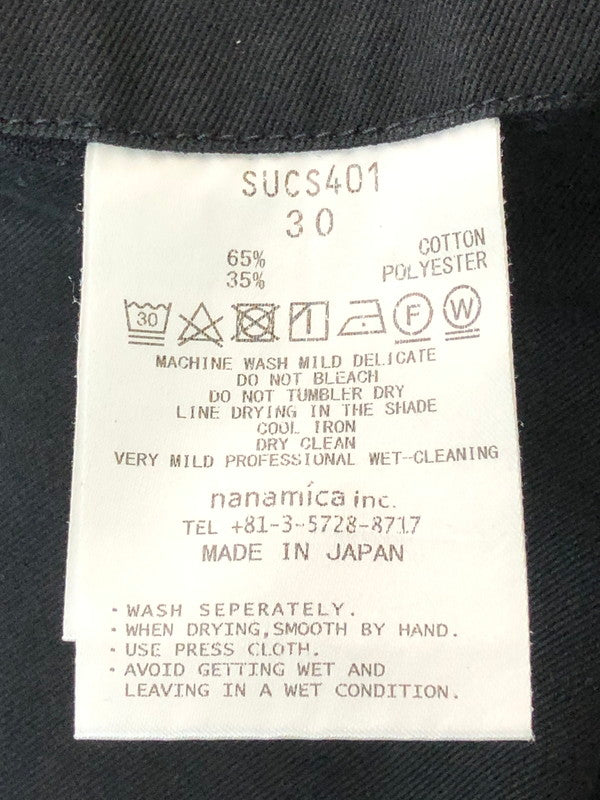 【中古品】【メンズ】 NANAMICA ナナミカ SUCS401 WIDE CHINO PANTS ワイド チノ パンツ ボトムス 155-260424-jt-25-min サイズ：30 カラー：ブラック 万代Net店