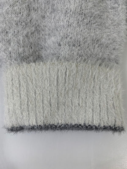 【中古品】【メンズ】 HUF ハフ 24AW HORIZON SHAGGY CREWNECK SWEATER KN00521 ホライゾンシャギークルーネックセーター トップス ニット 142-260404-kk-15-min サイズ：L カラー：グレー 万代Net店