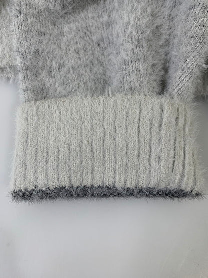 【中古品】【メンズ】 HUF ハフ 24AW HORIZON SHAGGY CREWNECK SWEATER KN00521 ホライゾンシャギークルーネックセーター トップス ニット 142-260404-kk-15-min サイズ：L カラー：グレー 万代Net店