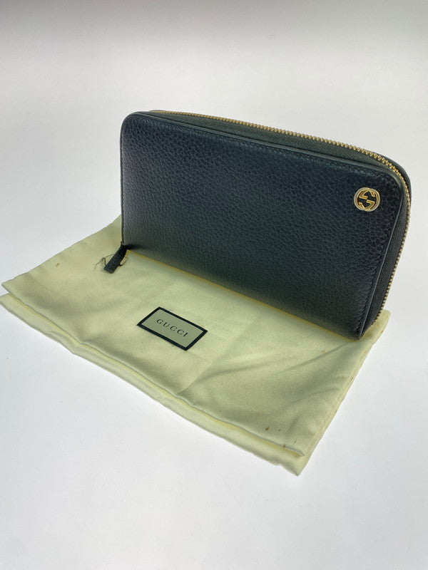 【中古品】【メンズ/レディース】 GUCCI グッチ 509644 インターロッキングG ロングウォレット 長財布 181-260207-zi-26-min カラー：ブラック 万代Net店