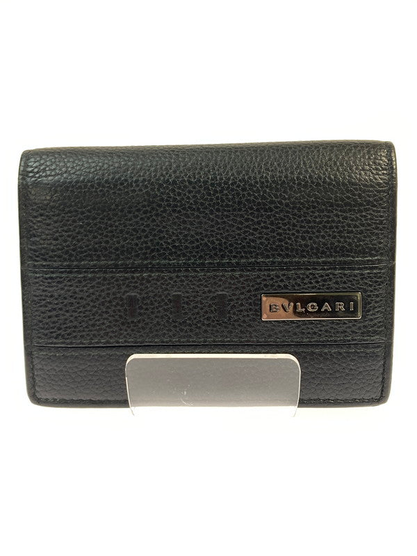 【中古品】【メンズ】 BVLGARI ブルガリ カードケース 284218 パスケース 名刺入れ ロゴプレート レザー 181-260125-em-04-min カラー：ブラック 万代Net店