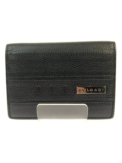 【中古品】【メンズ】 BVLGARI ブルガリ カードケース 284218 パスケース 名刺入れ ロゴプレート レザー 181-260125-em-04-min カラー：ブラック 万代Net店