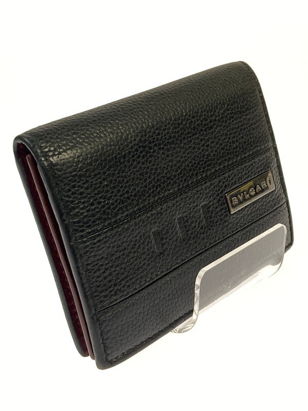 【中古品】【メンズ】 BVLGARI ブルガリ カードケース 284218 パスケース 名刺入れ ロゴプレート レザー 181-260125-em-04-min カラー：ブラック 万代Net店
