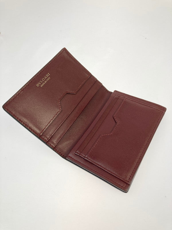 【中古品】【メンズ】 BVLGARI ブルガリ カードケース 284218 パスケース 名刺入れ ロゴプレート レザー 181-260125-em-04-min カラー：ブラック 万代Net店