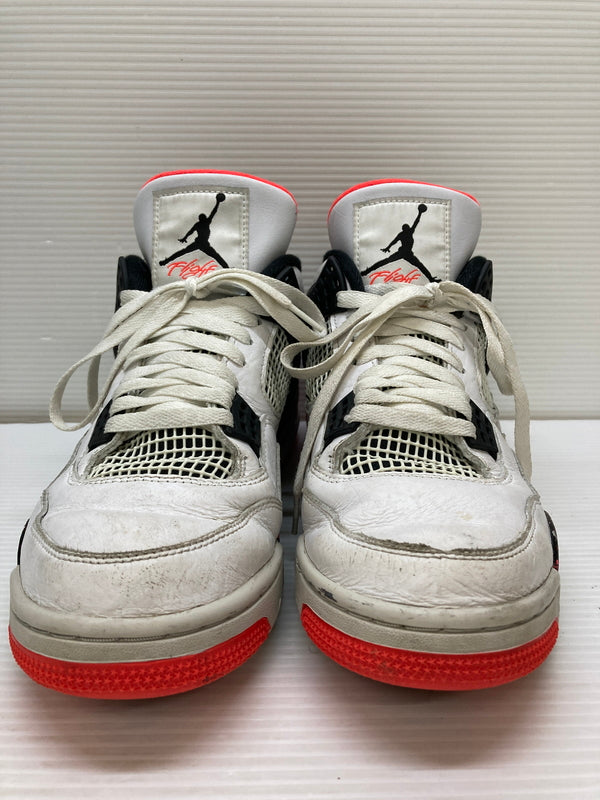 【現状渡し品】【メンズ】 NIKE ナイキ AIR JORDAN 4 RETRO 308497-116 エアジョーダン 4 レトロ スニーカー 靴 160-260127-yn-11-min サイズ：28.5cm US10.5 カラー：WHITE/BLACK-BRIGHT CRIMSON 万代Net店