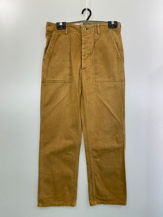 【中古品】【メンズ】 MISTER FREEDOM ミスターフリーダム ×SUGAR CANE シュガーケーン SC41291 BROWN TWILL CREW PANTS ツイル クルー パンツ 156-260125-zi-29-min サイズ：32 カラー：ブラウン系 万代Net店
