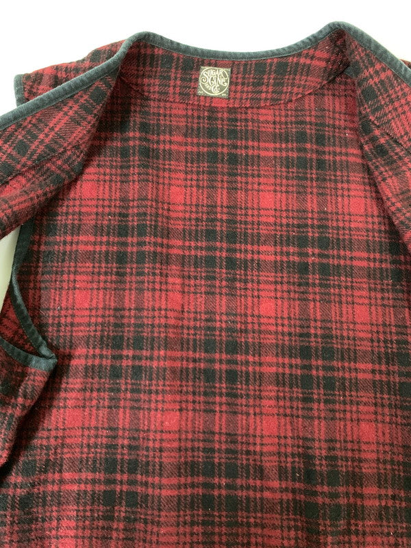 【中古品】【メンズ】 SUGAR CANE シュガーケーン FICTION ROMANCE 21.25OZ.WOOL CHECK CRUISER VEST SC13207 フィクションロマンス 21.25オンス ウールチェック クルーザー ベスト 145-260322-em-19-min サイズ：40 カラー：レッド/ブラック（チェック柄） 万代Net店