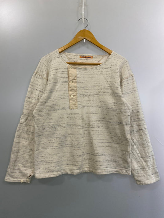 【中古品】【メンズ】 MISTER FREEDOM ミスターフリーダム ×SUGAR CANE シュガーケーン HENLEY SWEAT EL JEFFE ヘンリー スウェット エル ヘフェ 145-260125-zi-41-min サイズ：L カラー：アイボリー系 万代Net店