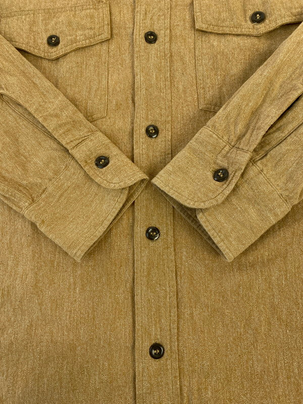 【中古品】【メンズ】 HEADLIGHT ヘッドライト COVERT CHAMBRAY SHIRT HD26036 コバート シャンブレーシャツ 長袖 トップス 145-260126-kk-25-min サイズ：16.5 カラー：ブラウン 万代Net店