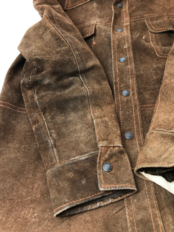 【現状渡し品】【メンズ】 WILLIAM BARRY ウィリアムバリー 70S LEATHER SUEDE JACKET レザースエードジャケット 146-260426-zi-24-min サイズ：L カラー：ブラウン 万代Net店