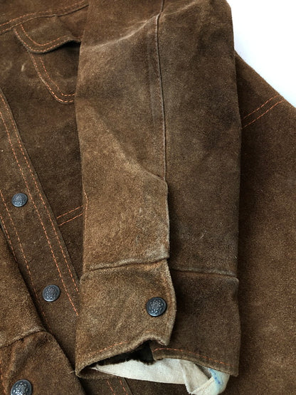 【現状渡し品】【メンズ】 WILLIAM BARRY ウィリアムバリー 70S LEATHER SUEDE JACKET レザースエードジャケット 146-260426-zi-24-min サイズ：L カラー：ブラウン 万代Net店