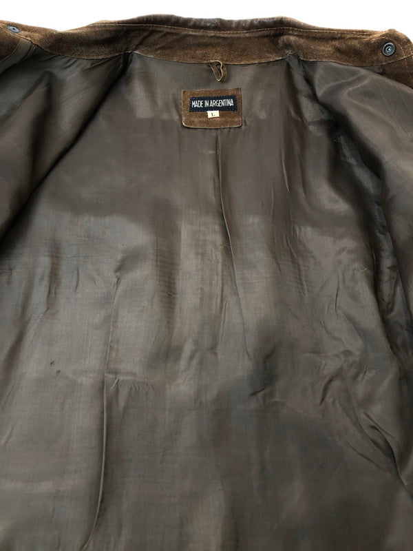 【現状渡し品】【メンズ】 WILLIAM BARRY ウィリアムバリー 70S LEATHER SUEDE JACKET レザースエードジャケット 146-260426-zi-24-min サイズ：L カラー：ブラウン 万代Net店