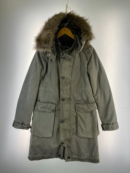 【中古品】【メンズ】 55DSL フィフティーファイブディーエスエル MILITARY COAT ミリタリーコート メンズ アウター 141-260421-KS-01-min サイズ：S カラー：グリーン系 万代Net店