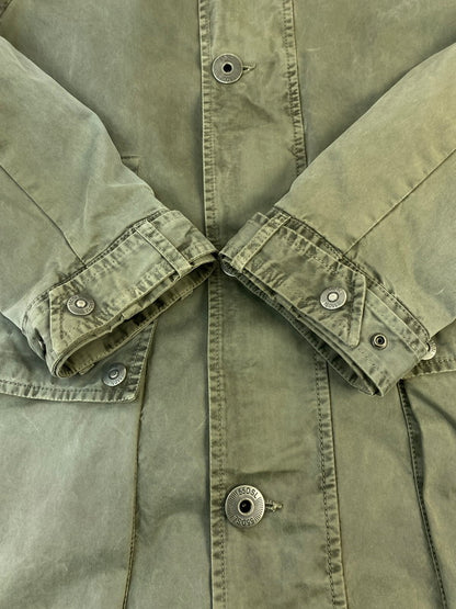 【中古品】【メンズ】 55DSL フィフティーファイブディーエスエル MILITARY COAT ミリタリーコート メンズ アウター 141-260421-KS-01-min サイズ：S カラー：グリーン系 万代Net店