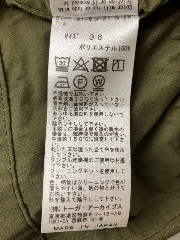 【中古品】【レディース】 TOGA PULLAトーガプルラ TP92-FA233 SHAPE MEMORY POLYESTER COAT シェイプ メモリー ポリエステル コート アウター 168-260424-jt-13-min サイズ：36 カラー：オリーブ 万代Net店