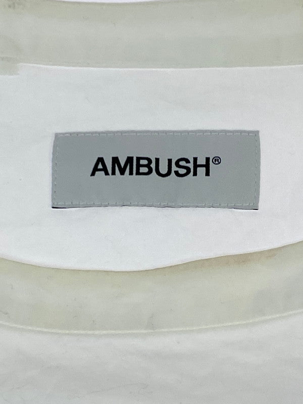 【現状渡し品】【メンズ】 AMBUSH アンブッシュ L/S COTTON PULLOVER SHIRT 12111691 ロングスリーブ コットン プルオーバー シャツ 長袖シャツ トップス 142-260205-yn-02-min サイズ：3 カラー：ホワイト 万代Net店