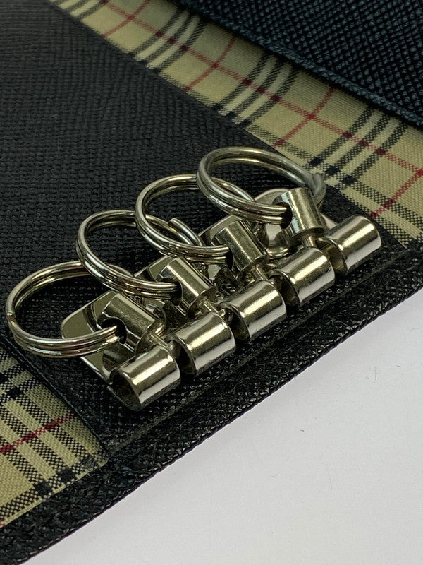 【中古美品】【メンズ/レディース】 BURBERRY バーバリー ノバチェック 4連 キーケース FN5504 183-260130-jt-17-min カラー：ブラック 万代Net店
