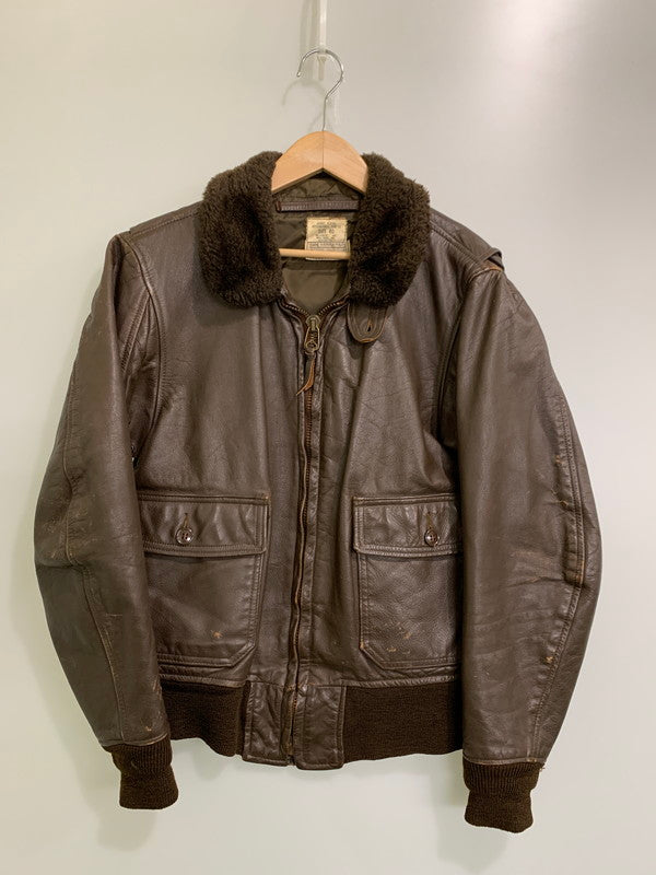 【中古品】【メンズ】 U.S.NAVY ユーエスネイビー 70S MIL-J-7823E(AS) G-1 FLIGHT JACKET ファイトジャケット 146-260125-SH-14-min サイズ：40 カラー：ブラウン 万代Net店