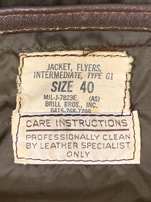 【中古品】【メンズ】 U.S.NAVY ユーエスネイビー 70S MIL-J-7823E(AS) G-1 FLIGHT JACKET ファイトジャケット 146-260125-SH-14-min サイズ：40 カラー：ブラウン 万代Net店