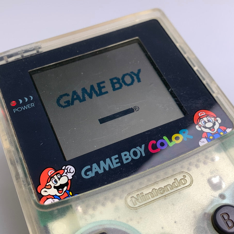 【中古品】 GBC本体 ゲームボーイカラー 本体 JUSCOオリジナルマリオバージョン クリア 任天堂 レトロハード 023-260308-SH-17-min 万代Net店