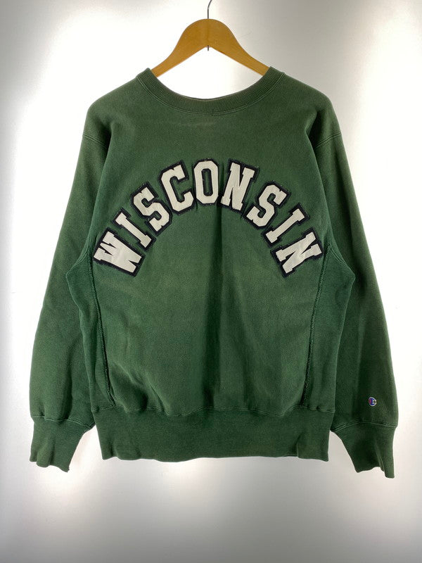 【現状渡し品】【メンズ】 Champion チャンピオン REVERSE WEAVE 90S WISCONSIN SWEATSHIRT リバースウィーブ 90年代 ウィスコンシン スウェットシャツ メンズ トップス 146-260318-em-47-min カラー：グリーン 万代Net店