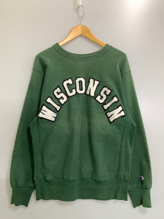 【現状渡し品】【メンズ】 CHAMPION チャンピオン REVERSE WEAVE リバース ウィーブ 90S WISCONSIN SWEATSHIRT 90年代 ウィスコンシン スウェットシャツ メンズ トップス 146-260723-em-42-min カラー：グリーン 万代Net店
