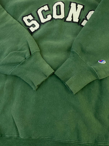 【現状渡し品】【メンズ】 Champion チャンピオン REVERSE WEAVE 90S WISCONSIN SWEATSHIRT リバースウィーブ 90年代 ウィスコンシン スウェットシャツ メンズ トップス 146-260318-em-47-min カラー：グリーン 万代Net店