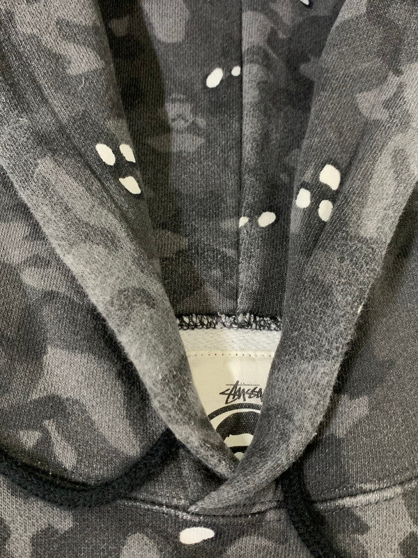 【中古品】【メンズ】 STUSSY ステューシー 001PP0731911X ×A BATHING APE ア ベイシング エイプ CAMO HOODIE カモフーディー 142-260124-SH-01-min サイズ：M カラー：グレー系 万代Net店