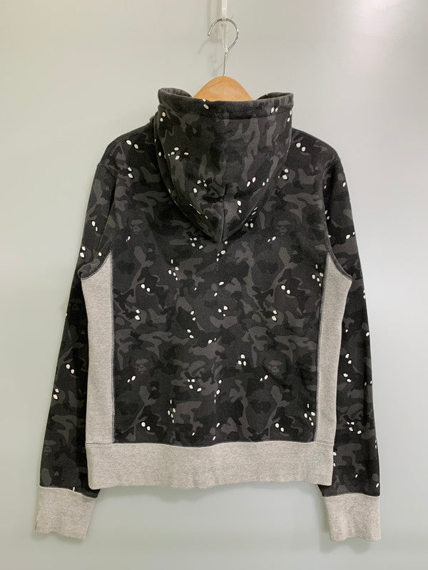 【中古品】【メンズ】 STUSSY ステューシー 001PP0731911X ×A BATHING APE ア ベイシング エイプ CAMO HOODIE カモフーディー 142-260124-SH-01-min サイズ：M カラー：グレー系 万代Net店