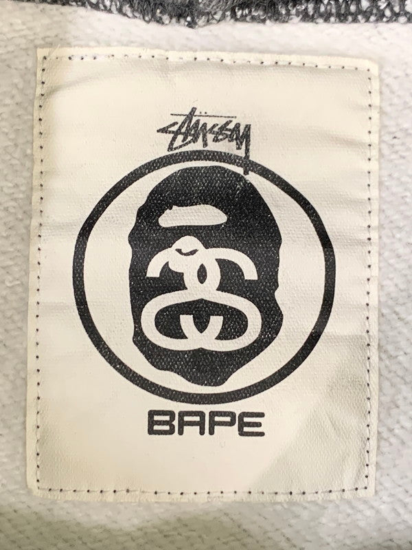 【中古品】【メンズ】 STUSSY ステューシー 001PP0731911X ×A BATHING APE ア ベイシング エイプ CAMO HOODIE カモフーディー 142-260124-SH-01-min サイズ：M カラー：グレー系 万代Net店
