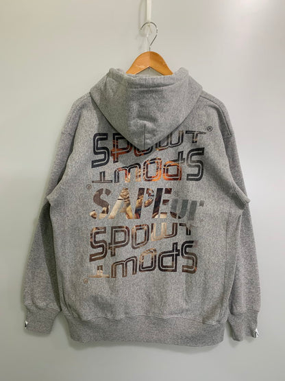 【中古品】【メンズ】 SAPEUR サプール × SPOWT スポウト NAPOLEON LOGO HOODIE GRAY ナポレオン ロゴ フーディ メンズ トップス パーカー 142-260127-em-23-min サイズ：XL カラー：グレー 万代Net店