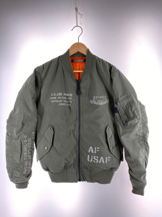 【現状渡し品】【メンズ】 AVIREX アヴィレックス MA-1 FLIGHT JACKET フライトジャケット アウター 145-260321-zi-19-min サイズ：M カラー：グリーンカーキ/オレンジ 万代Net店