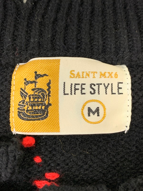【中古品】【メンズ】 SAINT MICHAEL セントマイケル ×CACTUS PLANT FLEA MARKET SM-YS1-0000-C07 24AW CP CREW NECK KNIT クルーネックニット 140-260125-SH-04-min サイズ：M カラー：ブラック系 万代Net店