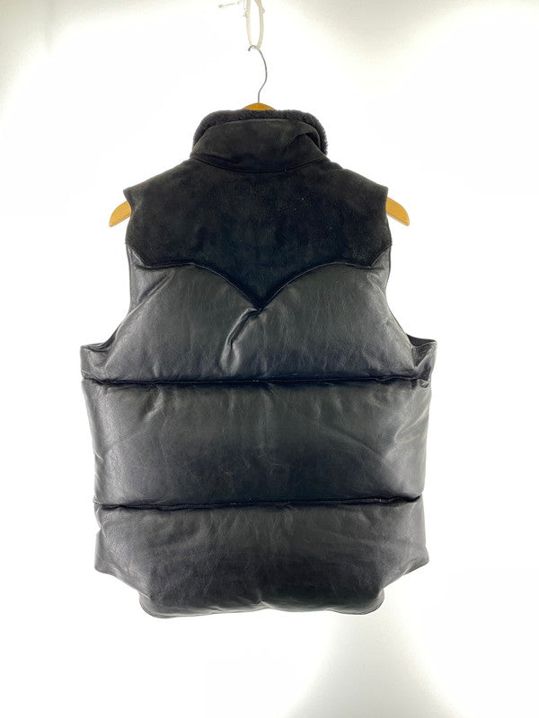 【中古品】【メンズ】 ROCKY MOUNTAIN ロッキーマウンテン FEATHERBED ALL LEATHER CHRISTY VEST 450-442-04 オール レザー ダウン ベスト メンズ アウター 145-260130-em-38-min サイズ：38 カラー：ブラック 万代Net店